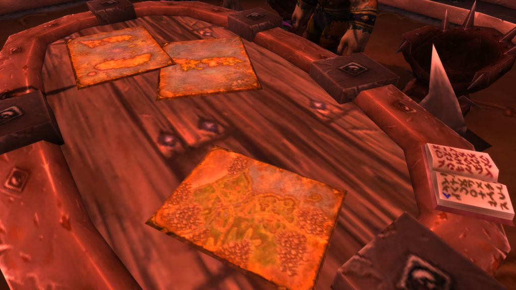 WoW World maps on the Horde table