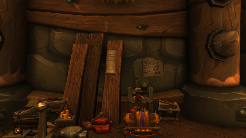 WoW A chest in a wooden building